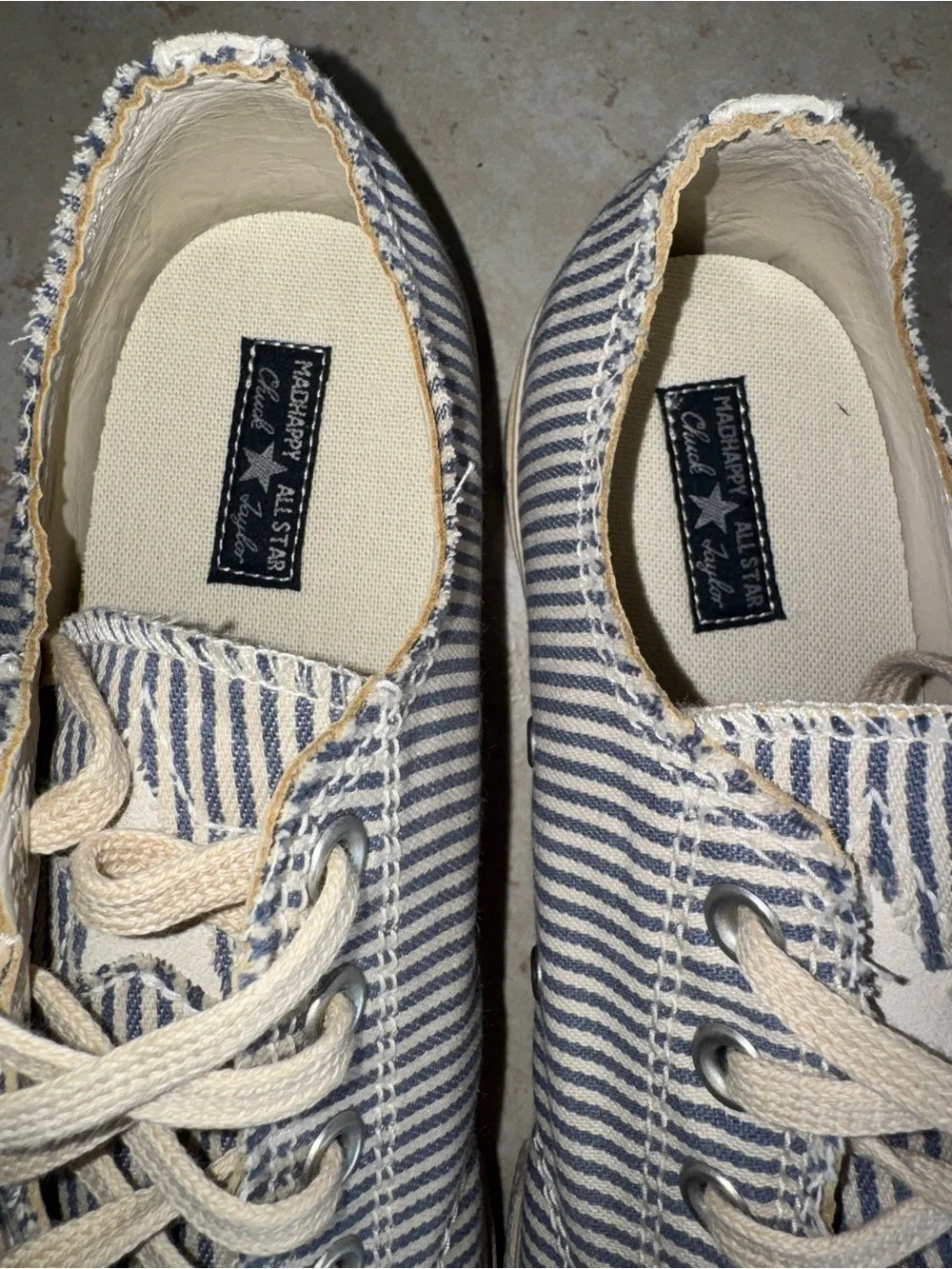 Converse Low-Top Striped Canvas Sneakers - Blue & White - Picture 6 of 9